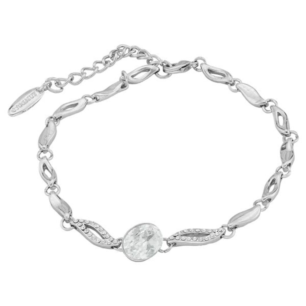 Made with Swarovski Crystals White Gold Plated Bracelet    Brand New!!!